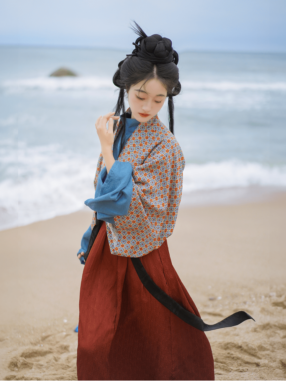 women's red ruqun dress wedding dress Chinese hanfu - Jianxi Hanfu