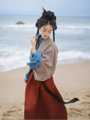 women's red ruqun dress wedding dress Chinese hanfu - Jianxi Hanfu