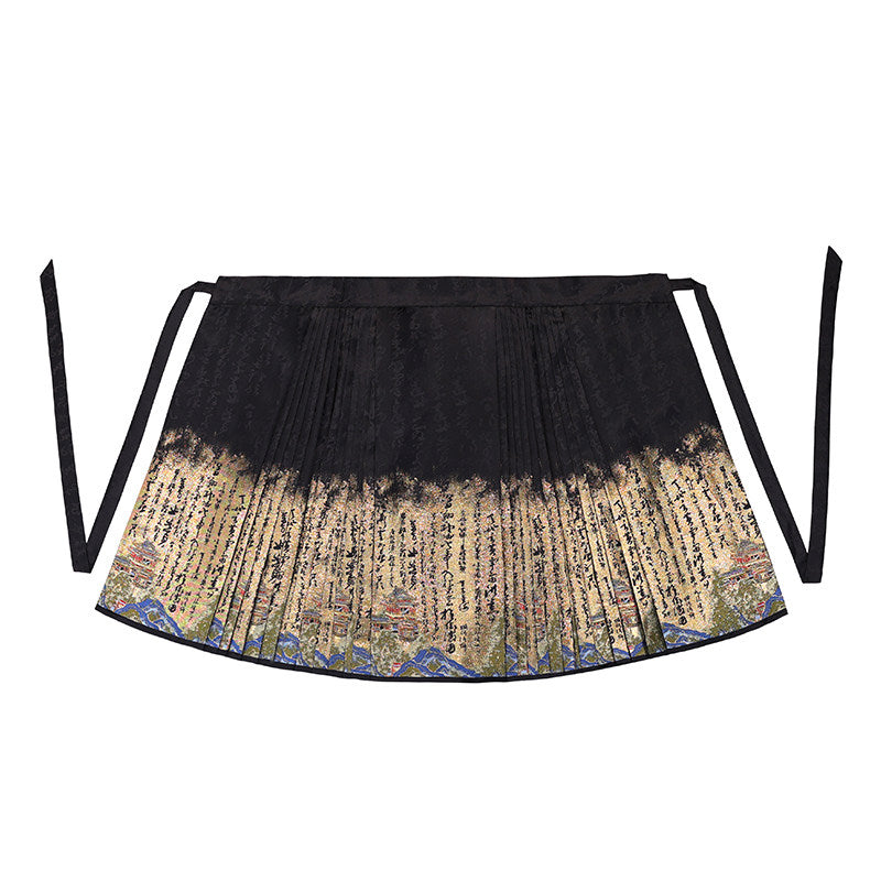 new chinese style women's black mamian skirt - Jianxi Hanfu