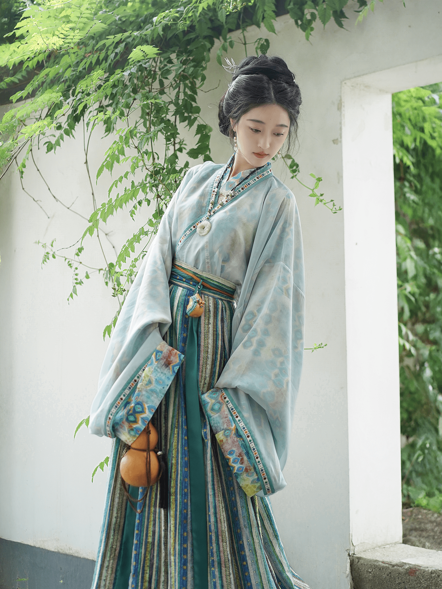 northern wei dynasty clothing women's blue ruqun - Jianxi Hanfu