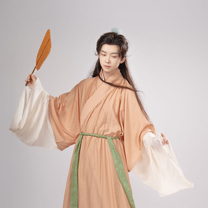 song dynasty men's hanfu cloth orange robe - Jianxi Hanfu