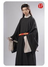 song dynasty cloth shoes men's hanfu black robe - Jianxi Hanfu