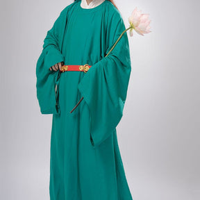 song dynasty cloth shoes men's hanfu green robe - Jianxi Hanfu