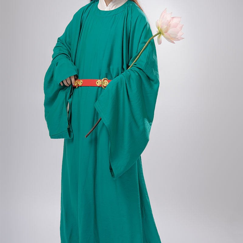 song dynasty cloth shoes men's hanfu green robe - Jianxi Hanfu