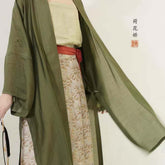 song dynasty womens green beizi hanfu clothes - Jianxi Hanfu