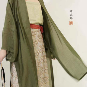 song dynasty womens green beizi hanfu clothes - Jianxi Hanfu