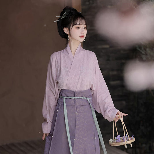 pink hanfu beizi purple ruqun dress song dynasty clothing-Jianxi Hanfu