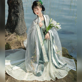 chinese song dynasty cloth shoes green ruqun dress - Jianxi Hanfu
