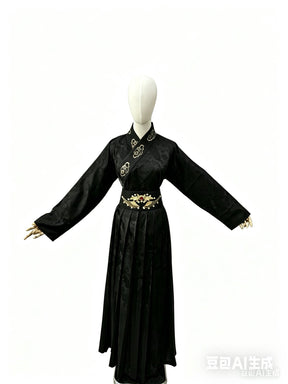 chinese style black hanfu dress - Jianxi Hanfu