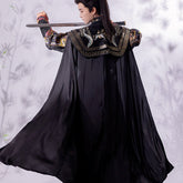 chinese style black cloak wuxia costume - Jianxi Hanfu