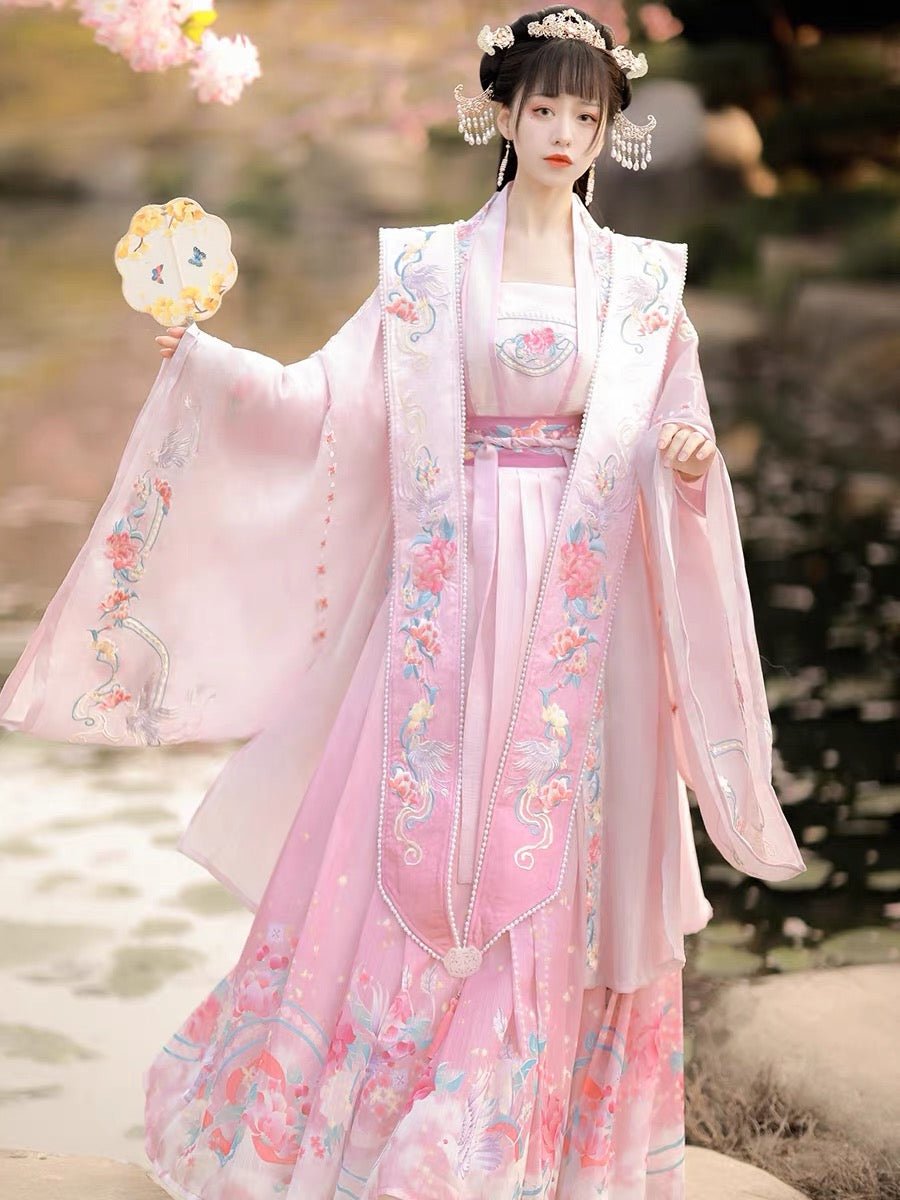 song dynasty clothes xiapei pibo duijin changshan ruqun women's hanfu girls' clothes-Jianxi Hanfu