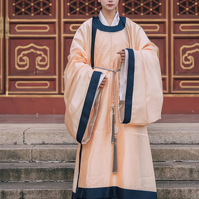 song dynasty men's hanfu yellow lanshan robe - Jianxi Hanfu