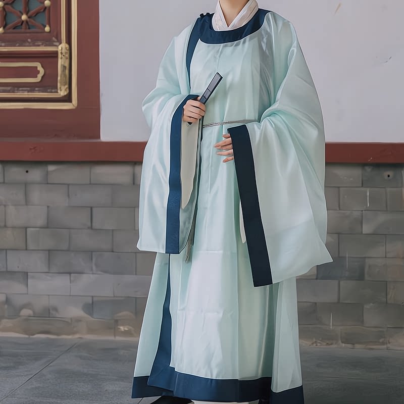 song dynasty men's hanfu green lanshan robe - Jianxi Hanfu