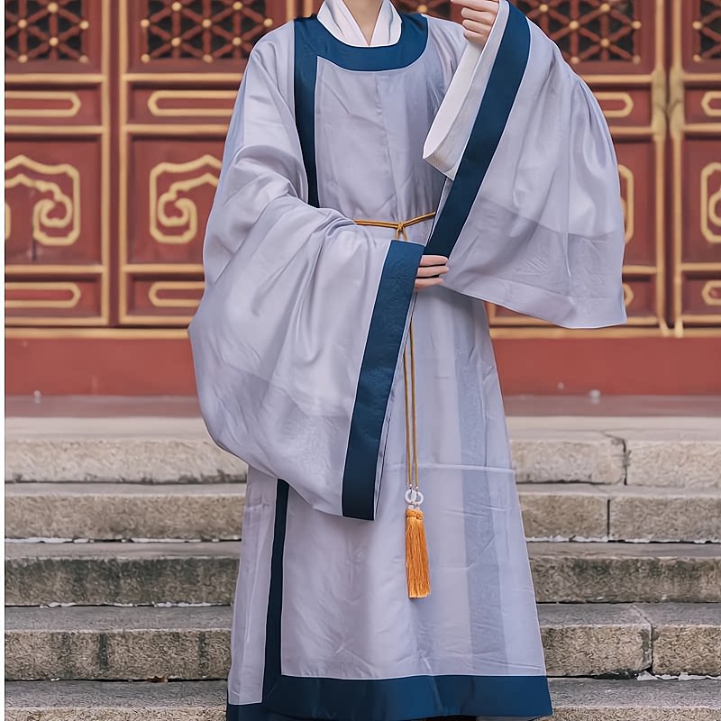 song dynasty men's hanfu purple lanshan robe - Jianxi Hanfu