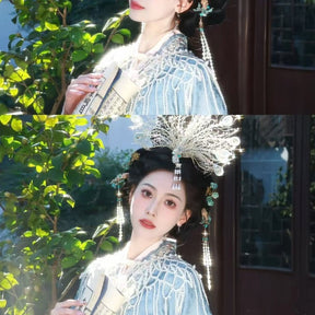 chinese song dynasty pearl yunjian women's hanfu cloud collar - Jianxi Hanfu