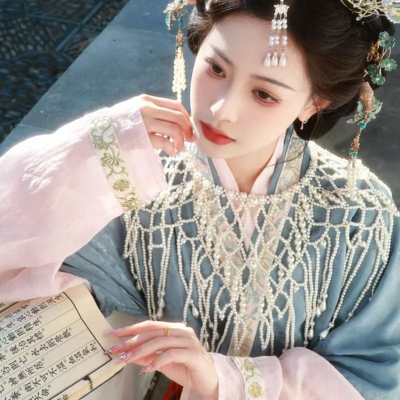 chinese style pearl yunjian women's hanfu cloud collar - Jianxi Hanfu