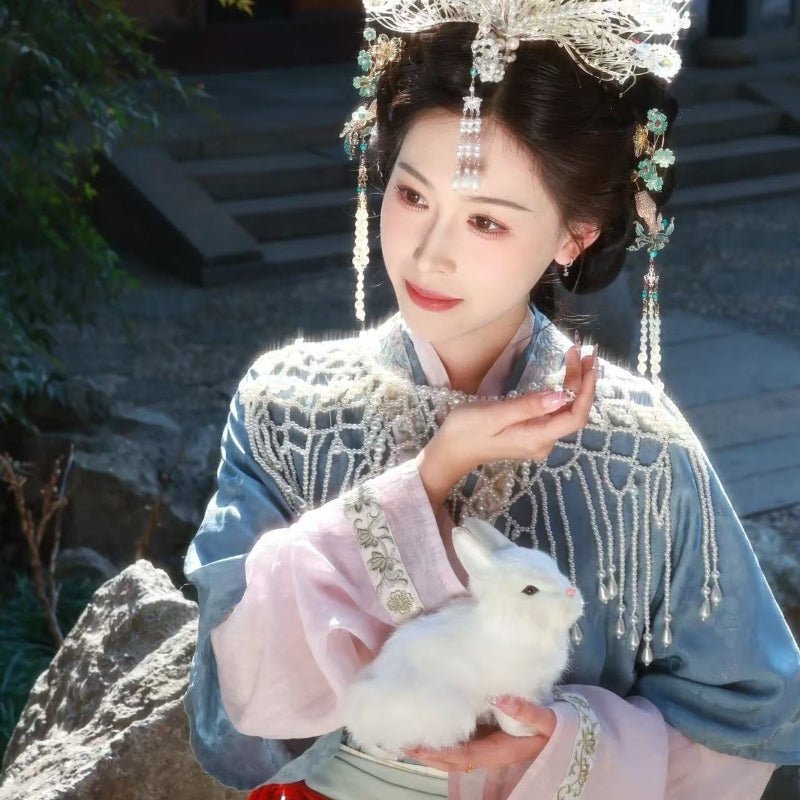 chinese ming dynasty pearl yunjian women's hanfu cloud collar - Jianxi Hanfu