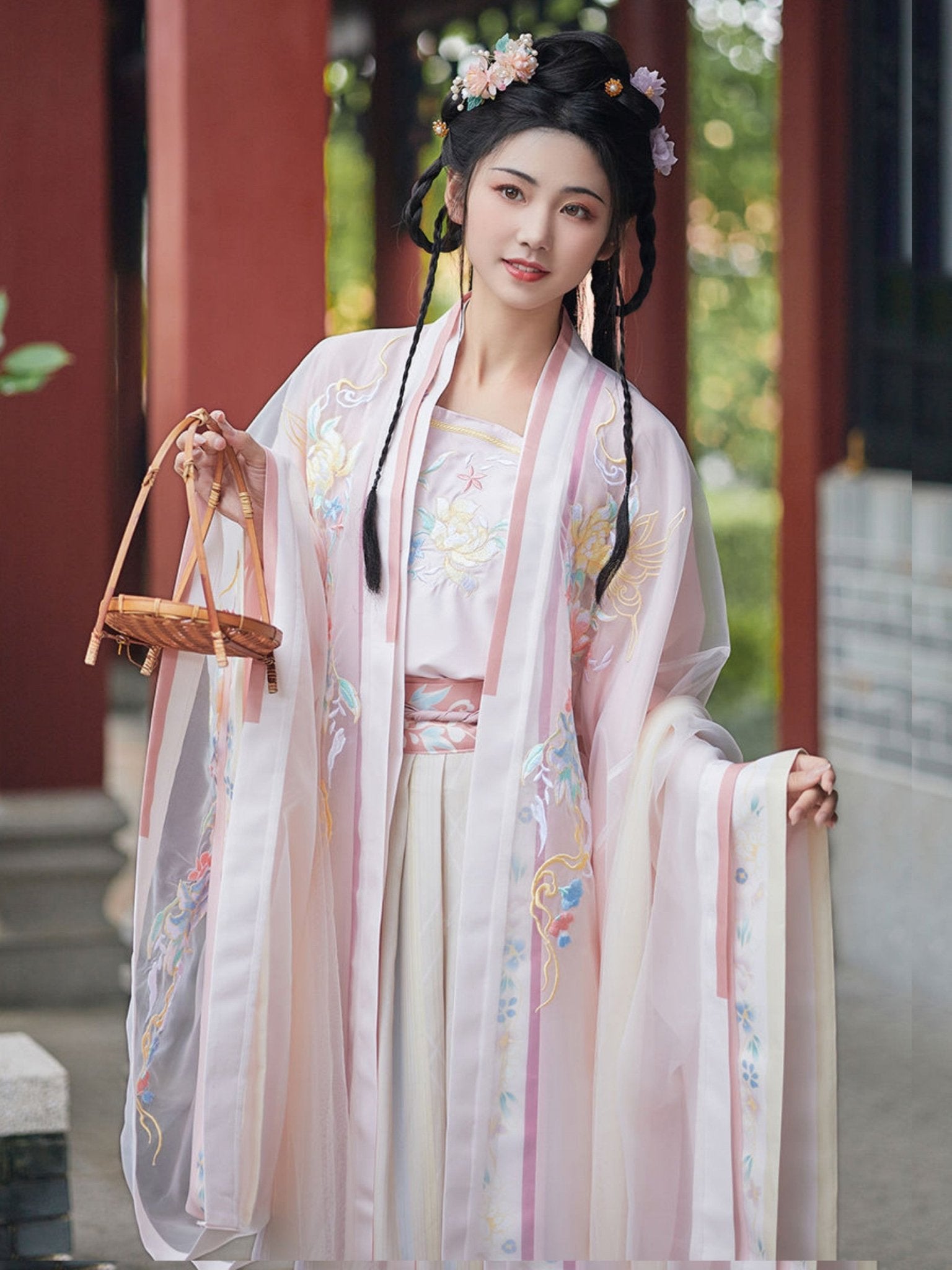 song dynasty women's plus size hanfu cloth pink camisole ruqun dress - Jianxi Hanfu
