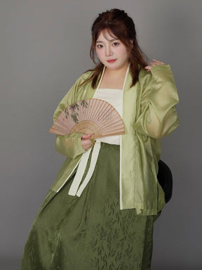 chinese song dynasty cloth women's plus size shoes summer green ruqun dress - Jianxi Hanfu