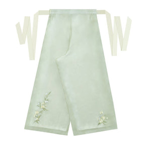 song dynasty women's plus size hanfu cloth green trousers - Jianxi Hanfu