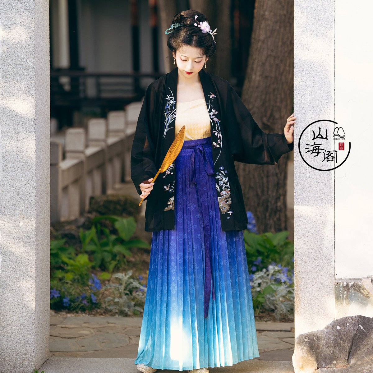 song dynasty women's plus size hanfu black duijin beizi shirt - Jianxi Hanfu