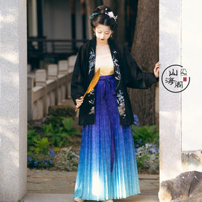 song dynasty women's plus size hanfu black duijin beizi shirt - Jianxi Hanfu