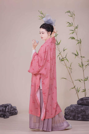 chinese song dynasty women's plus size hanfu pink beizi shirt - Jianxi Hanfu