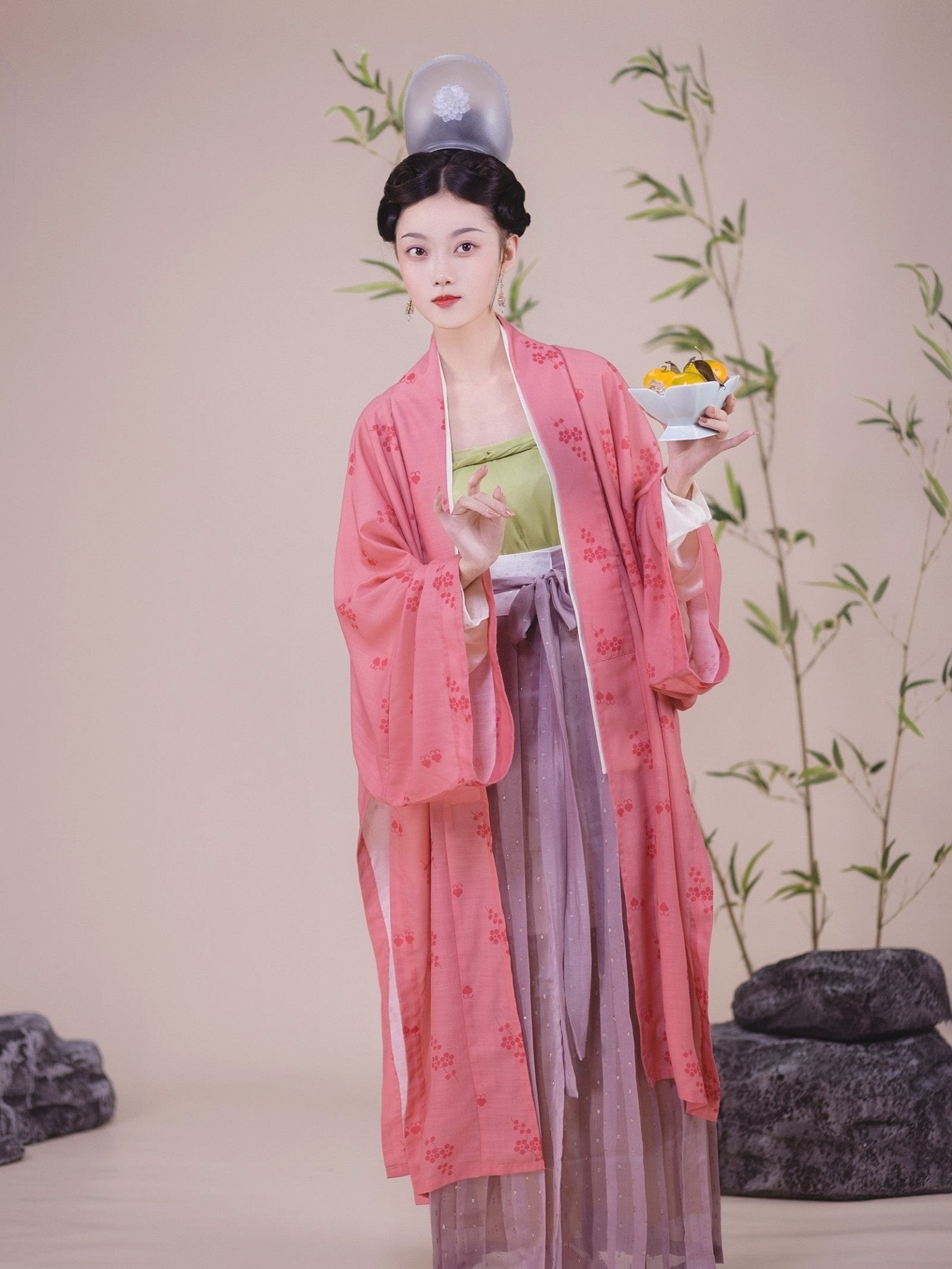 song dynasty women's plus size hanfu pink beizi - Jianxi Hanfu