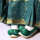 women's green shoes chinese traditional hanfu shoes - Jianxi Hanfu