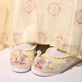 yellow chinese hanfu shoes-Jianxi Hanfu