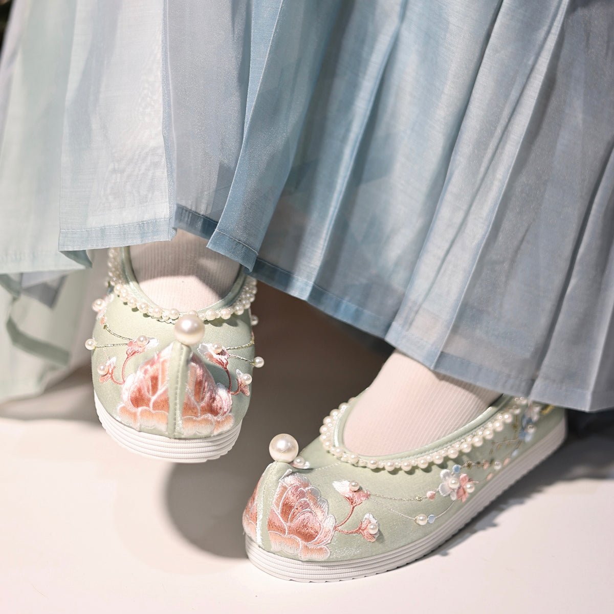 green hanfu shoes hanfu shoes-Jianxi Hanfu