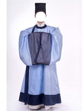 ming dynasty men's summer hanfu blue lanshan robe - Jianxi Hanfu