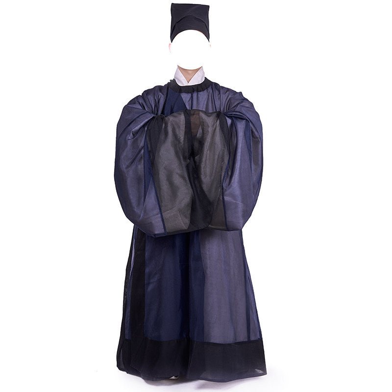 ming dynasty men's summer hanfu black lanshan robe - Jianxi Hanfu