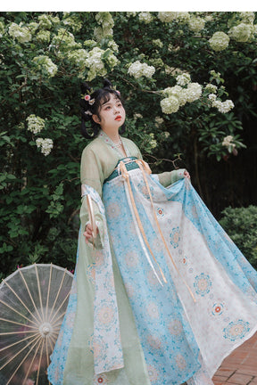 women's tang dynasty summer plus size green shirt hanfu ruqun dress - Jianxi Hanfu