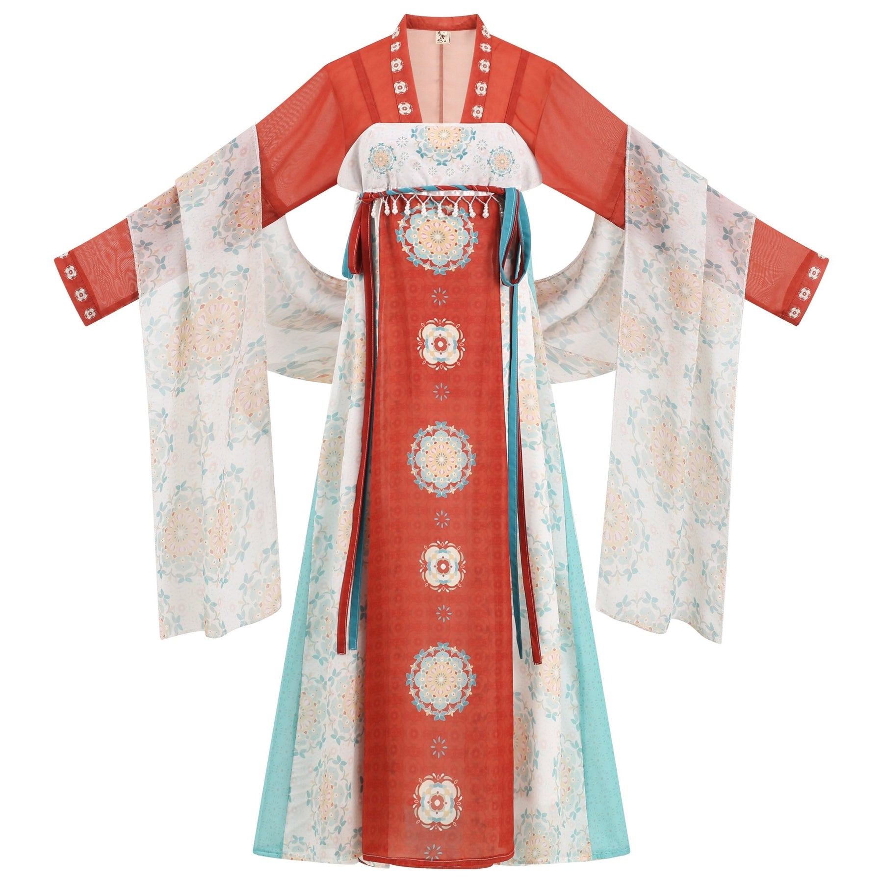Tang Dynasty Women's Summer Hanfu Plus Size Green Red Ruqun Dress