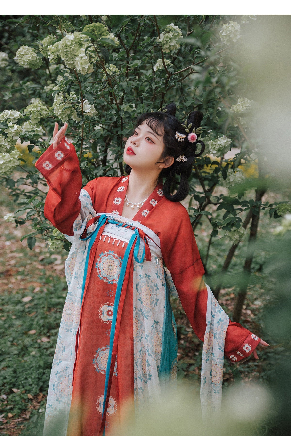 women's tang dynasty summer plus size red hanfu ruqun dress - Jianxi Hanfu