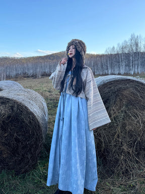 chinese tang dynasty women's autumn plus size grey shirt - Jianxi Hanfu