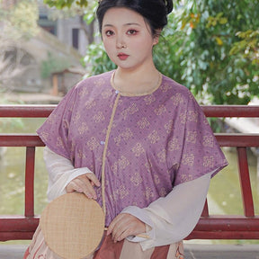 women's summer oversized purple beizi shirt - Jianxi Hanfu