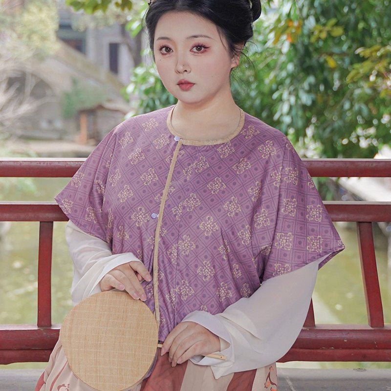 women's summer oversized purple beizi shirt - Jianxi Hanfu