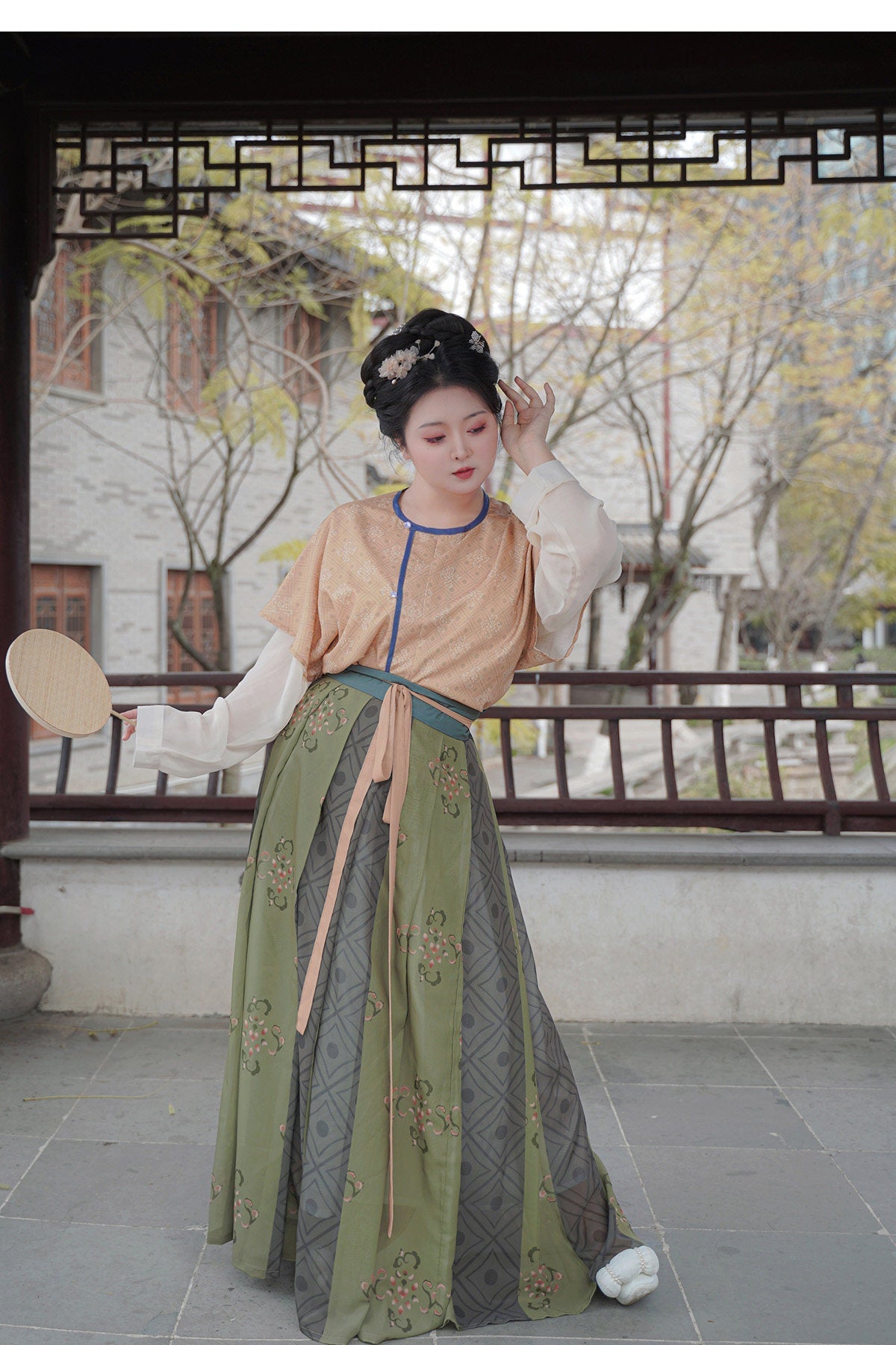 women's tang dynasty summer plus size orange beizi shirt - Jianxi Hanfu