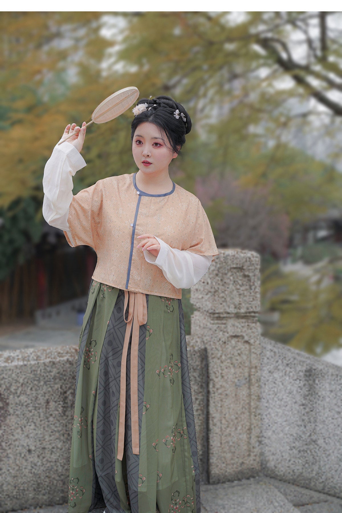 chinese women's summer plus size green ruqun dress - Jianxi Hanfu