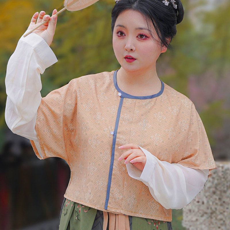 women's summer oversized orange beizi shirt - Jianxi Hanfu