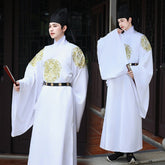 tang dynasty men's hanfu white robe clothes imperial dragon hanfu - Jianxi Hanfu