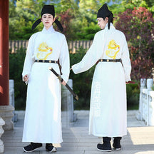 tang dynasty men's white hanfu clothes imperial robe - Jianxi Hanfu