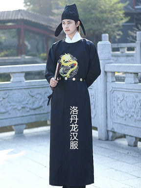 tang dynasty men's black hanfu clothes imperial robe - Jianxi Hanfu
