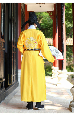 tang dynasty men's hanfu yellow imperial robe wedding clothes- Jianxi Hanfu