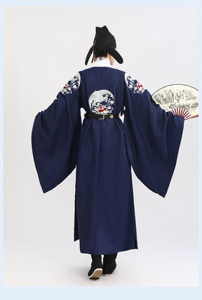 chinese tang dynasty men's hanfu round collar robe clothes - Jianxi Hanfu
