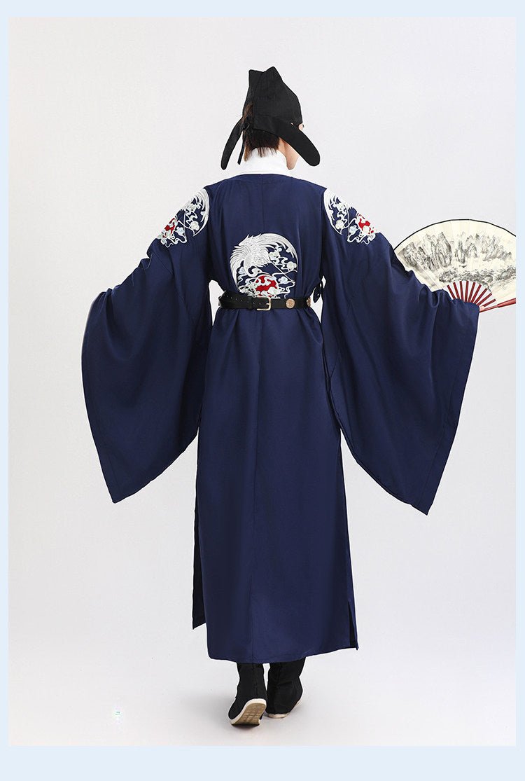 chinese tang dynasty men's hanfu round collar robe clothes - Jianxi Hanfu