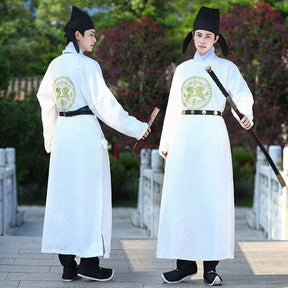 song dynasty cloth shoes men's white wedding hanfu robe - Jianxi Hanfu