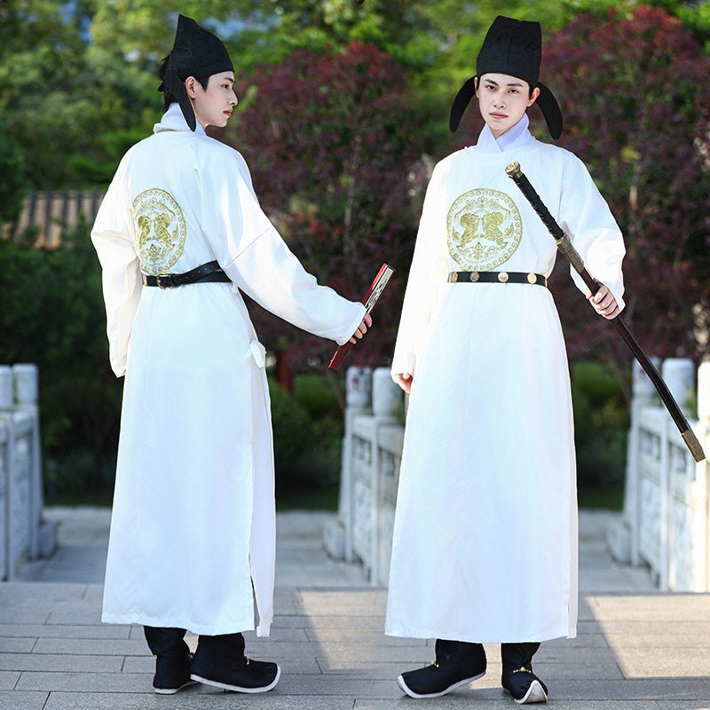 song dynasty cloth shoes men's white wedding hanfu robe - Jianxi Hanfu